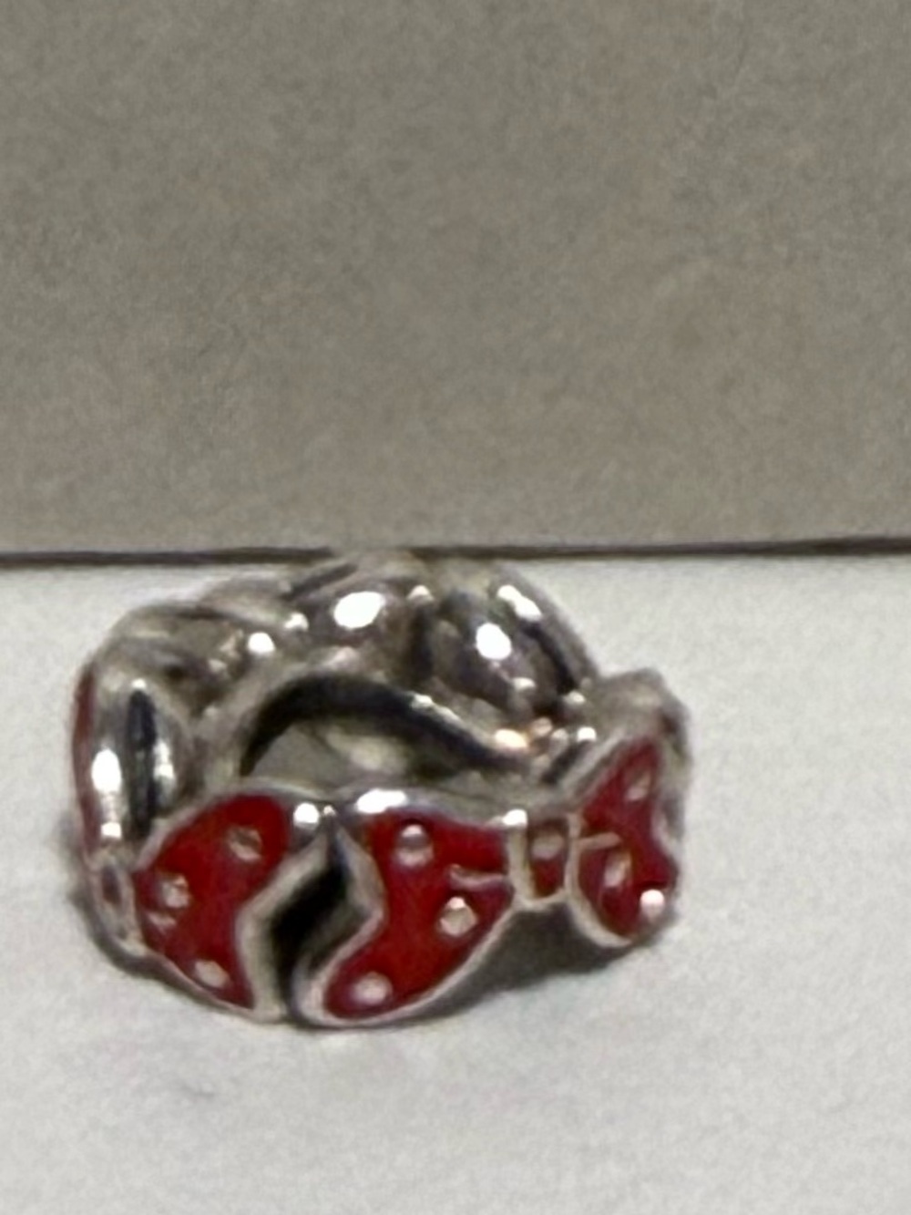 Pandora Silver and enamel Minnie Mouse spacer